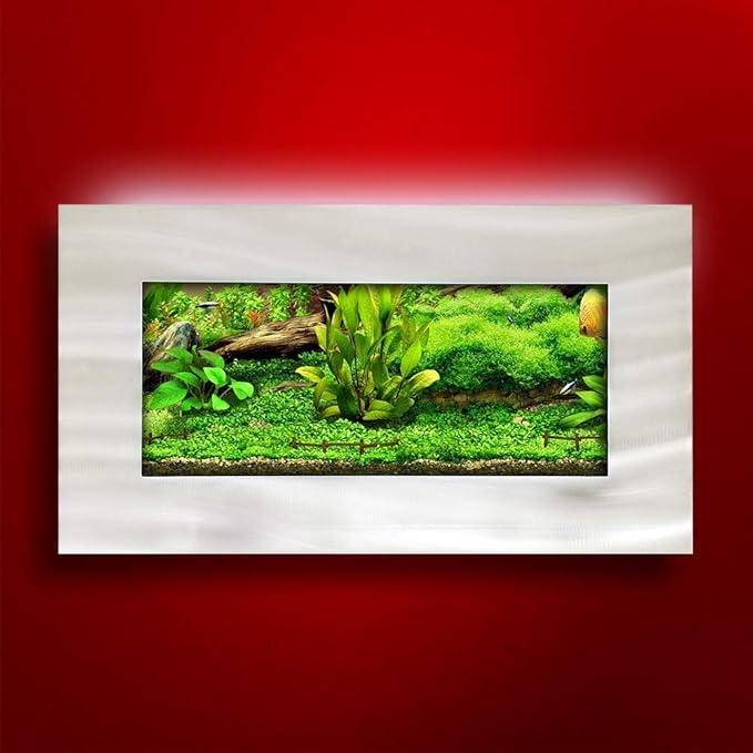 Aussie Aquariums AA-MINIVIEW-BSILVER 2.0 Wall Mounted Aquarium, Brushed Silver