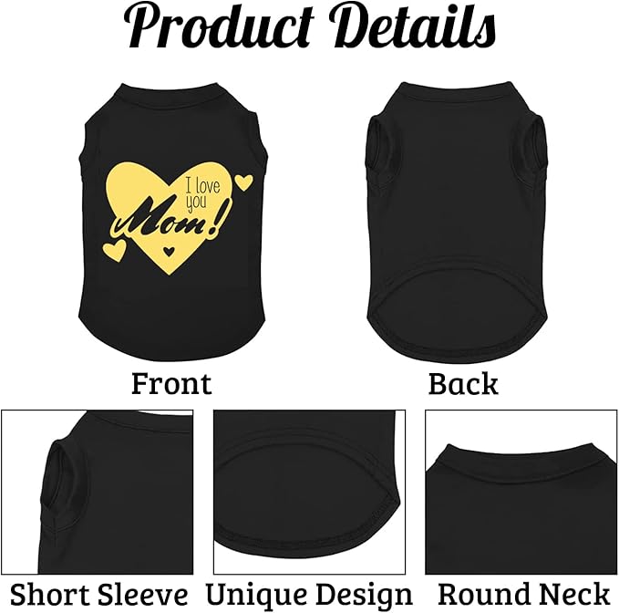 Custom Dog Shirt, Customized Summer Breathable Pullover Pet Outfit Personalized Pet Shirt Customized with Name/Text/Photo/Logo for Pet Dogs Puppy Cats Kitten（Custom Dog Shirt）