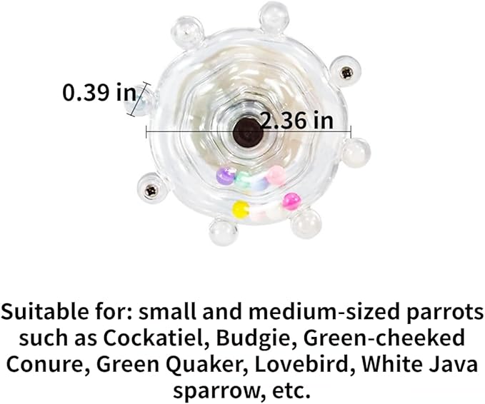 Parrot Spinner Toy, Funny Parakeet Toy Interactive Parrot Toy Bird Toy Spinning Rattle Cockatiel Toys Bird Cage Accessories for Entertainment Chewing Exercise (White)