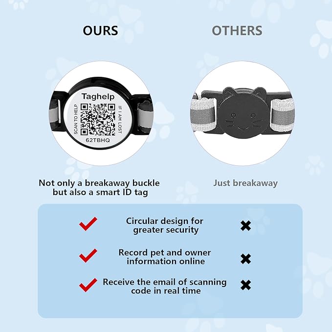 Smart QR Code Cat Collar 2-Pack, Breakaway Reflective Collar with Digital ID Tag - The Smart Upgrade to Personalized Name Collars, Adjustable with Bell (Yellow & Green)