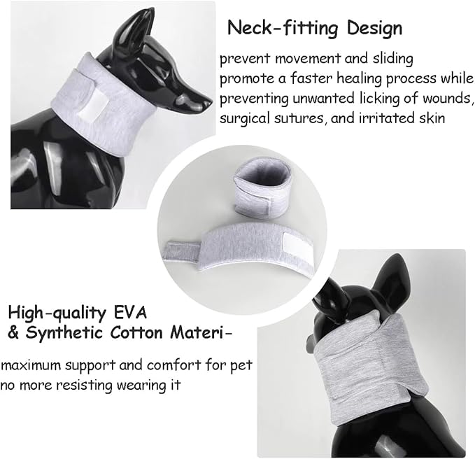 MANON ROSA Cat Neck Brace Elizabethan Collar for Pet After Surgery Recovery Adjustable Breathable Neck Cervical Cone for Small Medium Dogs Puppies Kittens with Spinal IVDD Issues (XS 4.7-9.8",Pink)