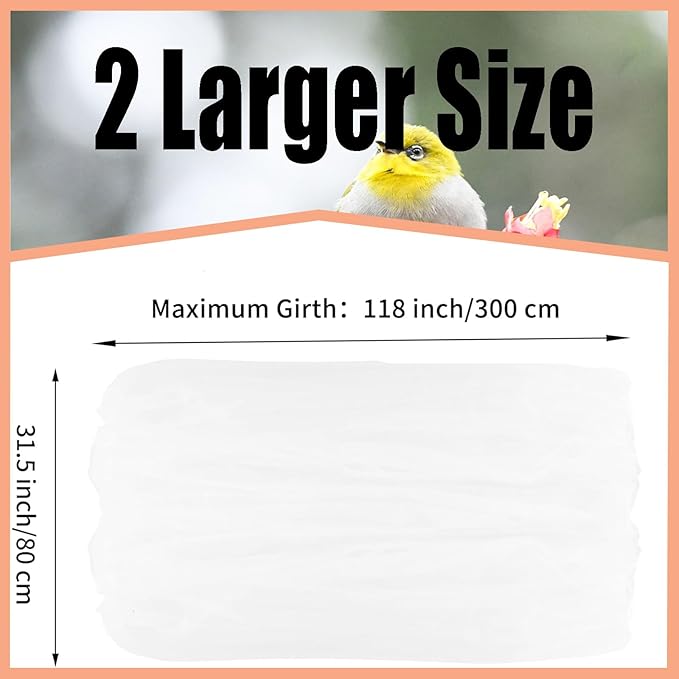 Bird Cage Seed Catcher,Large Birdcage Net Cover,Bird Cage Accessories for Parrot Parakeet Cockatiels Conures Macaw African Round Square Cages(118 * 31inch)
