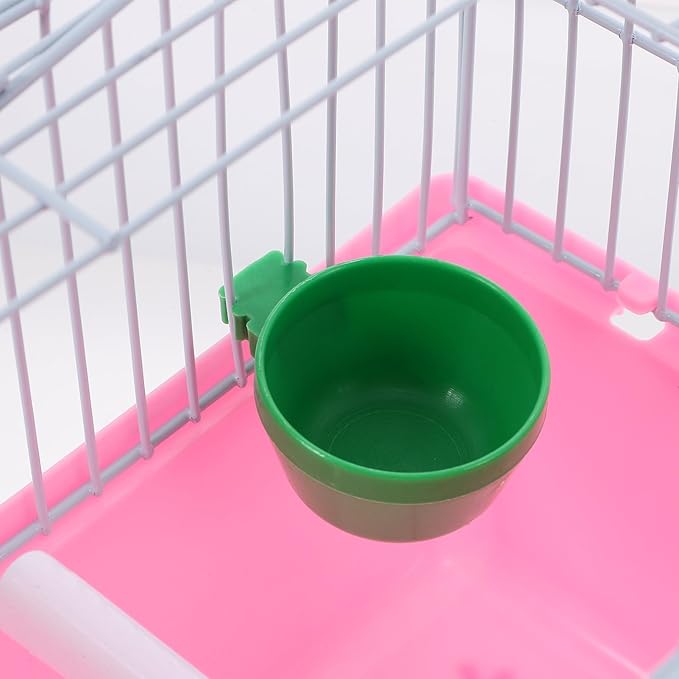 BESPORTBLE Spacious Bird Carrier Travel Cage Lightweight Portable Bird Cage with Perch Food Box Water Feeder for Parrots and Lovebirds Abs Iron Design for Travel Storage Color