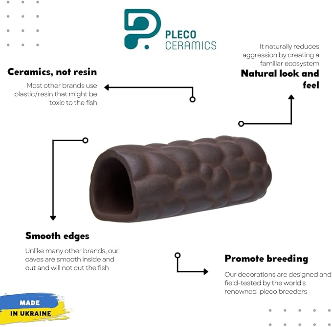 Plecoceramics Pleco Breeding cave Fish Tank Decoration Type Bubble (Medium 4 pcs Pack)