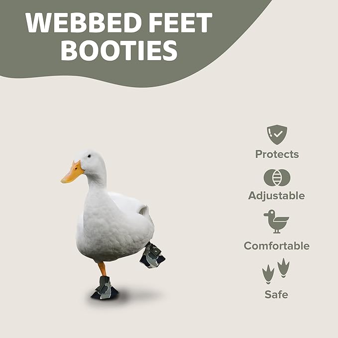 Duck Shoes for Injured Feet – Protective Neoprene Footwear for Ducks, Protective Shoes for Birds with Injured feet, Bumblefoot Relief - Medium, 3.5” Max. Inside Width - Gray Camouflage