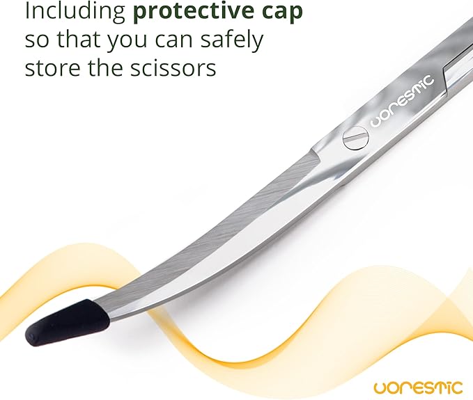 VORESTIC Long Aquarium Scissors for Plants 9.8 inches, Aquascaping Scissors Curved, Aquarium Plant Trimmer, Aquascape Tools, Terrarium Tools for Plants