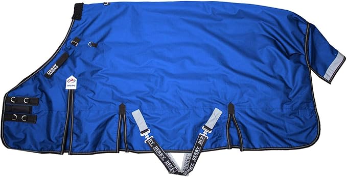 Derby Originals Nordic Tough 1200D Ripstop Waterproof Reflective Winter Horse Turnout Blanket 300g Heavy Weight, Royal Blue, 81"