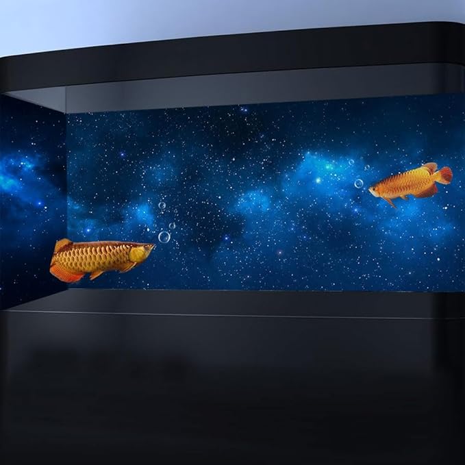 36X24IN Starry Aquarium Background, Art Starry Fish Tank Decorations Background, with 8 EVA Double-Sided Tape