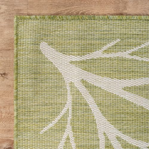 Washable Indoor Outdoor Rug 5x7 Modern Area Rugs Branch Pattern Non Shedding Waterproof Easy Clean Patio Deck Porch Living Room Bedroom Garden RV (35 Sq Ft)