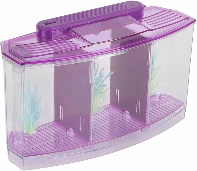 Yctze LED Acrylic Aquarium Breeding Box and Kit - Ideal for Betta Fish, Dual and Mini Aquarium Environment