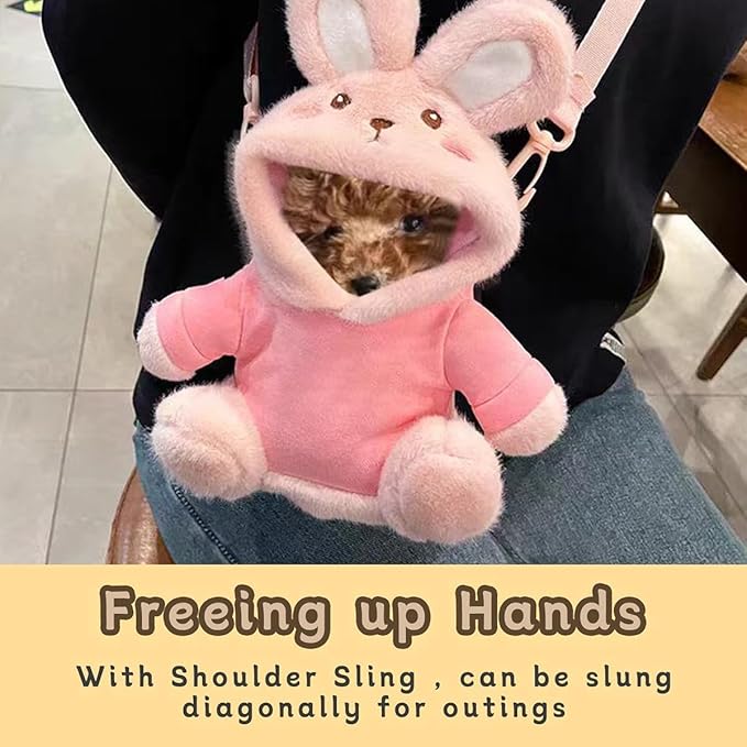 Tiny Puppy Carrier Chest Sling - Extra Small Body Carrier for Up to 3lbs Puppies Kittens, Cute Pack Pouch for Mini Yorkies Teacup Hands-Free Portable Pet Harness for Girls Boys (2lb Medium Black)