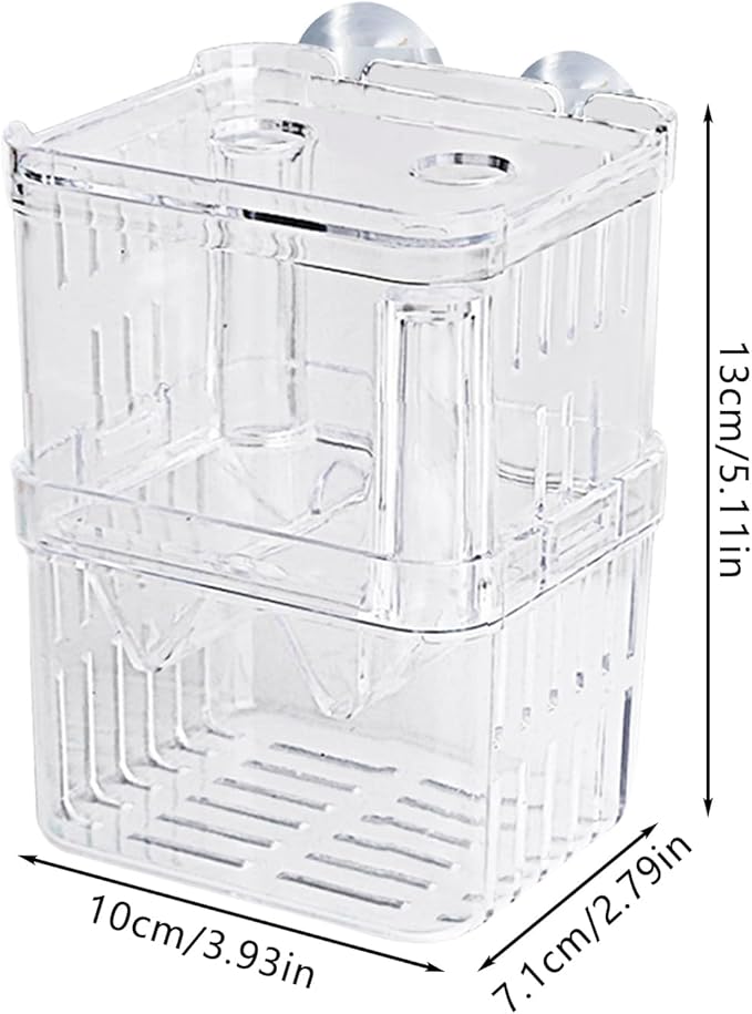 Breeder Box Fish, Acrylic White Breeder Isolation Divider Hatching Boxes, Fish Breeding Box, Hatchery Incubator Tank, Acrylic Fish Incubator Tank Divider for Baby Fish Betta Guppy Safe Acclimation