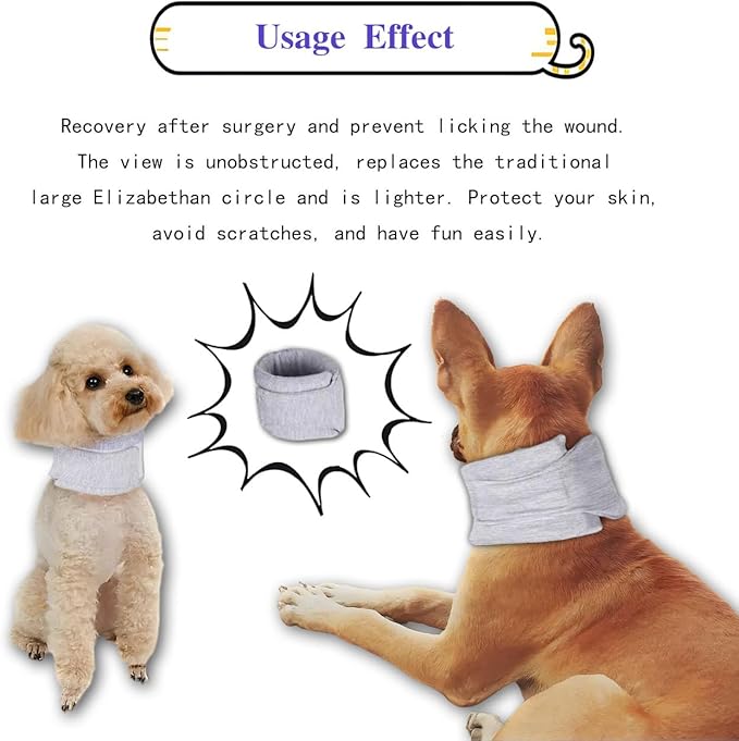 Cat Cone Collar for Pet with Spinal IVDD Issues After Surgery Recovery, Adjustable Cat Neck Brace Elizabethan Collar, Neck Cervical Cone to Stop Licking for Small Medium Dog Puppy Kitten (Grey, M)