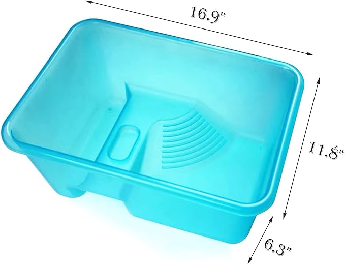 kathson Turtle Tank Aquarium, Turtle Habitat Reptile Plastic Terrarium Safe Durable, Tortoise Tank with Lid Prevent Climbing Escaping (Medium)