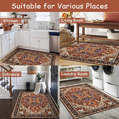 Ultra Thin Washable Oriental Area Rug