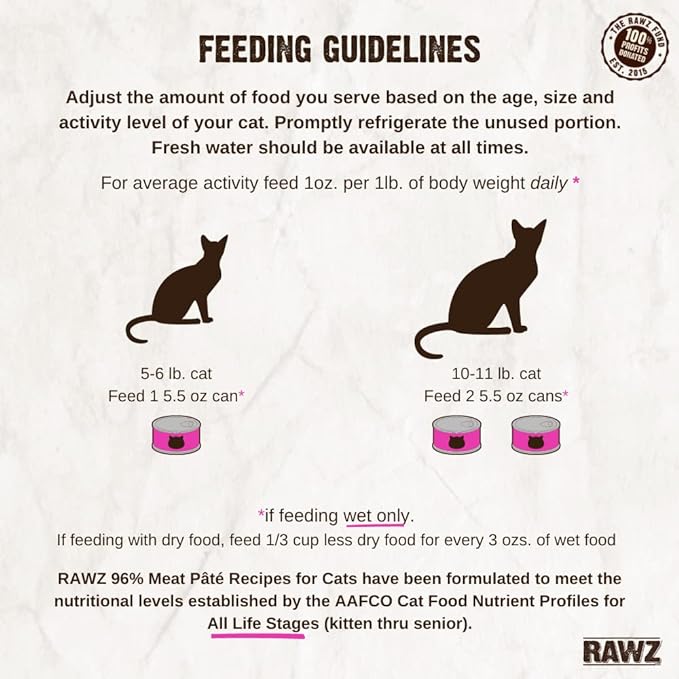 Rawz Natural Premium Pate Canned Cat Wet Food - Made with Real Meat Ingredients No BPA or Gums - 5.5oz Cans 24 Count (Salmon)