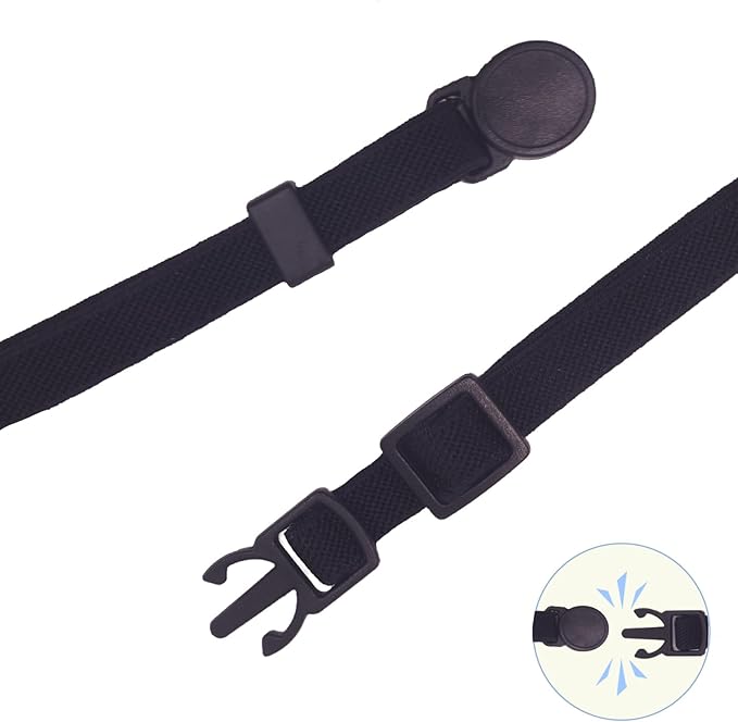 Breakaway Cat Collar with Bell, Safety Buckle Kitten Collar, Elastic Strech Quick Release, Adjustable Lightweight Collars for Girl Boy Cats, Pet Supplies, Accessories, Gifts Black