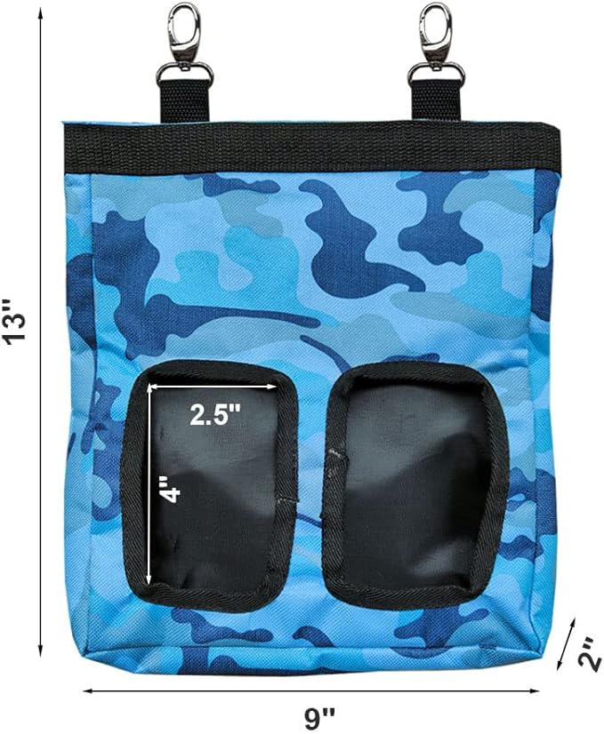 Guinea Pig Hay Feeder, Hanging Rabbit Hay Feeder Bag for Guinea Pigs Bunnies Chinchillas. Camoblue