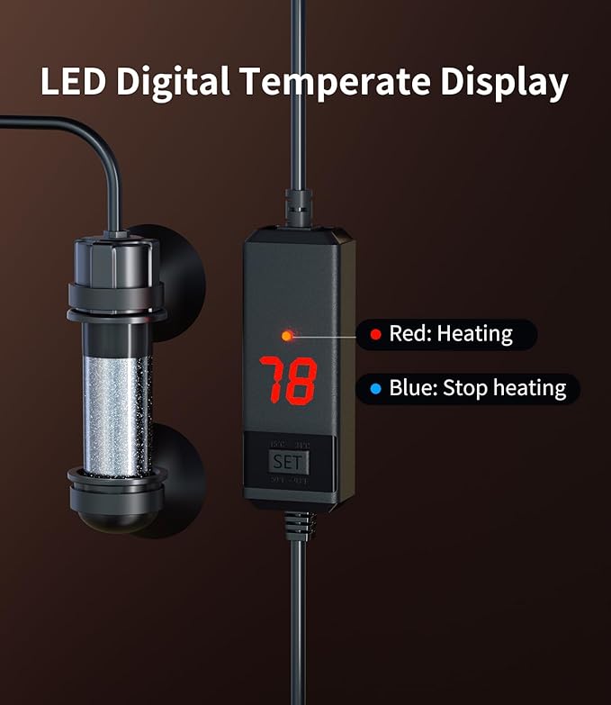 3 Gallon Fish Tank Aquarium Kit with Filter, Heater, LED Light with Timer, Siphon Vacuum Cleaner, Lid, Self-Cleaning Glass Rimless Betta Tank