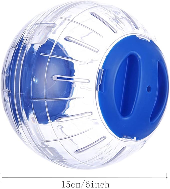 Hamster Exercise Ball Silent Hamster Wheel Small Animals Transparent Ball for Dwar Rat Relieves Boredom and Increases Activity (6 inch, Blue)