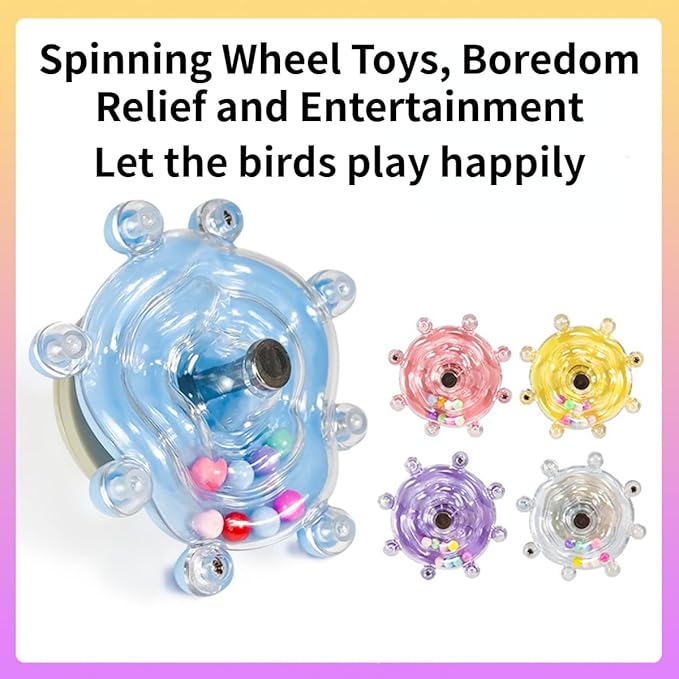 Parrot Spinner Toy, Funny Parakeet Toy Interactive Parrot Toy Bird Toy Spinning Rattle Cockatiel Toys Bird Cage Accessories for Entertainment Chewing Exercise (Purple)