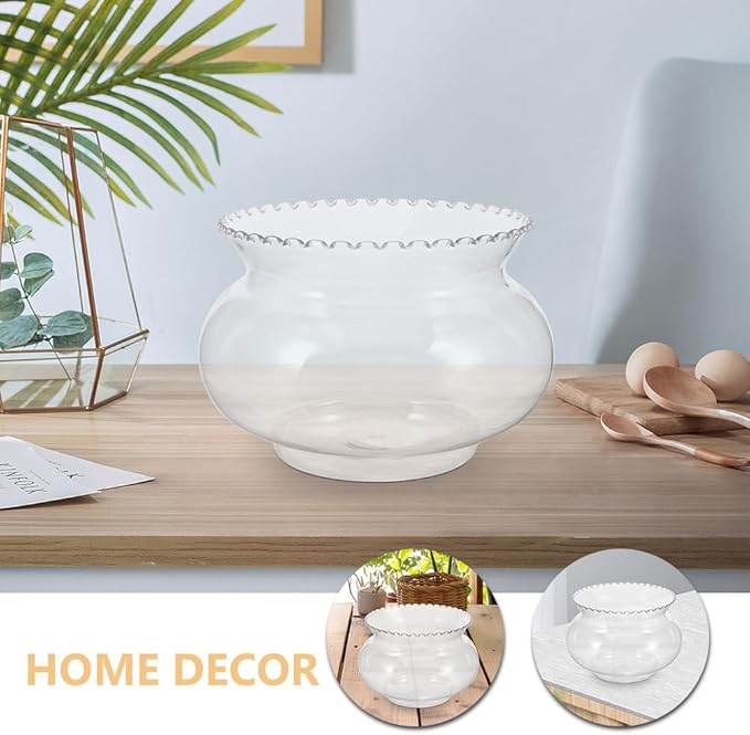 Cabilock Plastic Fish Bowl Clear Goldfish Bowl Globe Vase Terrarium Succulent Planter Holder for Home Wedding Decors 2200ml