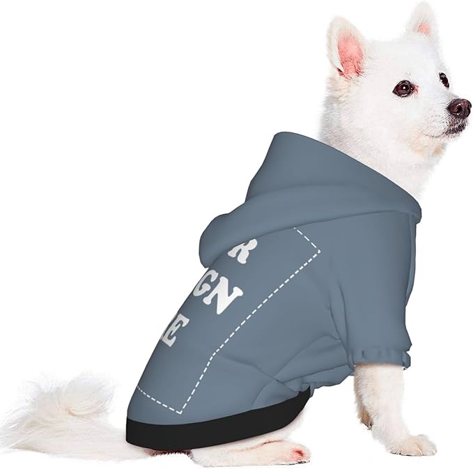 Personalized Chihuahua Dog Hoodie, Custom Pet Warm Sweatshirt Costume with Name Number Photo, Customize ID Clothes for Pupppy Kitten Dogs Cats, SlateGray, XXS