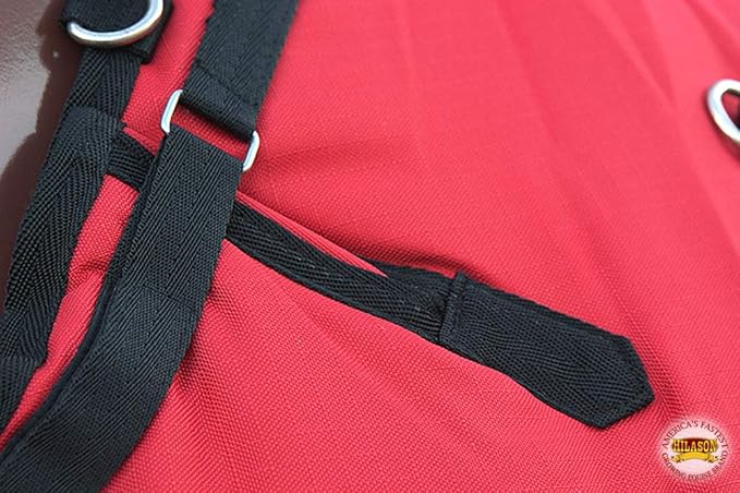 HILASON 1200D Winter Waterproof Poly Horse Turnout Blanket Belly Wrap Red | 69 in