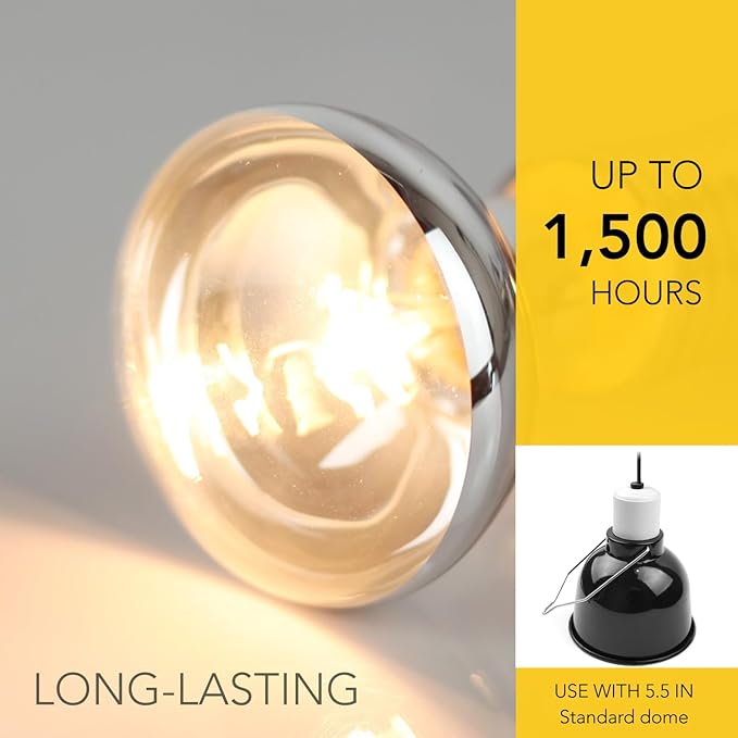 Reptile Heat Lamp Bulbs, 2-Pack 75W Daylight Basking Spot, 2024 G3, Bearded Dragon/Turtle/Lzard/Gecko Light Bulb, UVA Heat Lamp, Basking Light for Reptiles