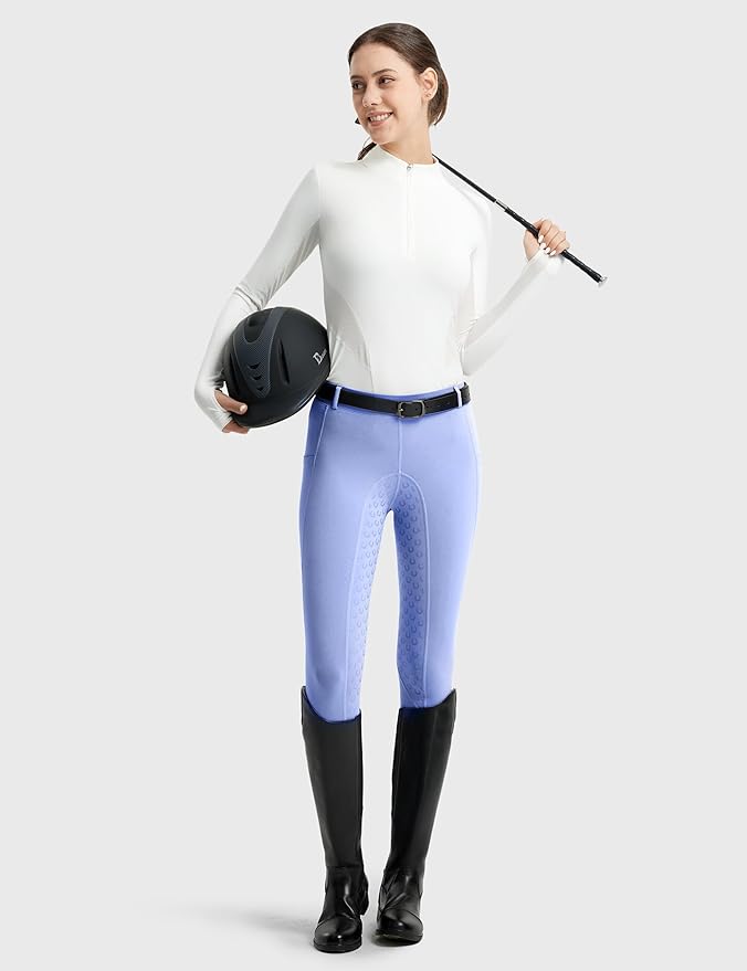 FitsT4 Sports Women's Full Seat Riding Tights Active Silicon Grip Horse Riding Tights Equestrian Breeches