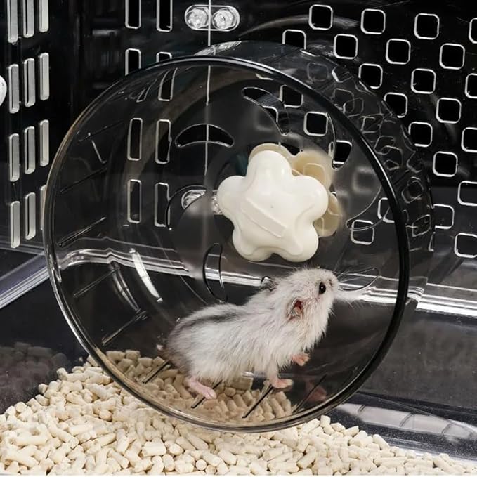 Joyzan Hamster Exercise Wheel, Mice Silent Quiet Running Spinner Mini Pet Small Guinea Pig Toy Mute Mount on Cage Accessories Gerbil Dwarf Syrian Rat Animal Chinchillas Dwarf Syrian Hedgehog Mouse 5in