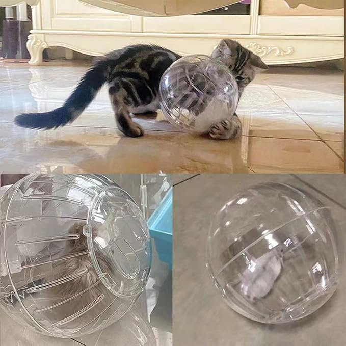Hamster Exercise Ball Silent Hamster Wheel Small Animals Transparent Ball for Dwar Rat Relieves Boredom and Increases Activity (6 inch, Clear)