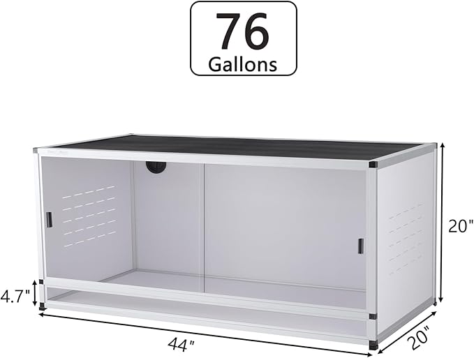 PVC Reptile Enclosure 88x20x20inch Large Reptile TerrariumTempered Glass Doors Habitat 152 Gallon for Bearded Dragon Gecko Lizard Snake, Wide Breeding Lounge Vivarium Area with Sliding Doors Lock