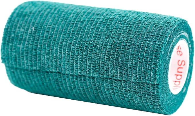3 Inch Vet Wrap Tape Bulk (Hunter Green) (Pack of 24) Self Adhesive Adherent Adhering Flex Bandage Grip Roll for Dog Cat Pet Horse