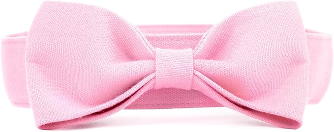 Segarty Dog Bowtie Collar for Neck Girths 12.6-18.1 inch, Adjustable Pink Bowtie Collar, Dog Neck Tie Tuxedo Comfortable Cotton Girl Pets Grooming Accessories for Formal Wedding Holiday Birthday Party