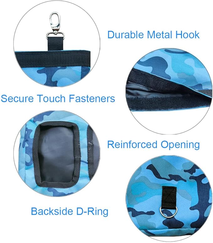 Guinea Pig Hay Feeder, Hanging Rabbit Hay Feeder Bag for Guinea Pigs Bunnies Chinchillas. Camoblue