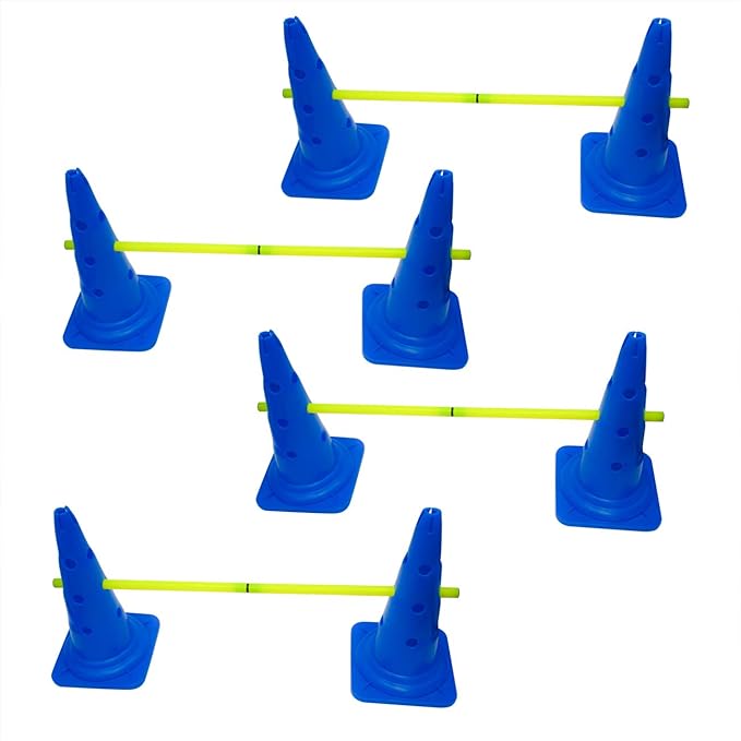 Trademark Innovations Dog Agility Jump Course Training Cone Hurdles Set