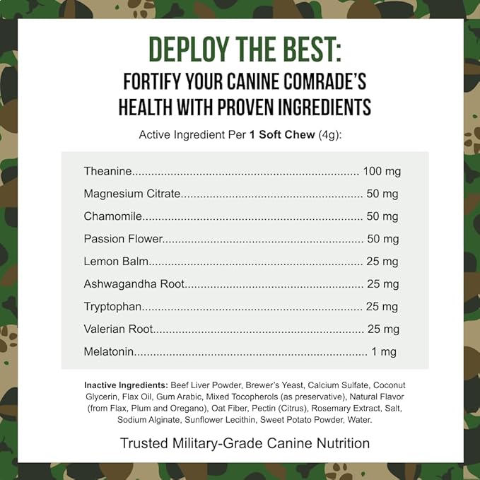 Operation Good Boy Calming Chews for Dogs, Stress Relief Chews with Chamomile & Tryptophan for Relaxation – 90 Soft Treats, Natural Ingredients, Veteran Owned - Beef Flavored