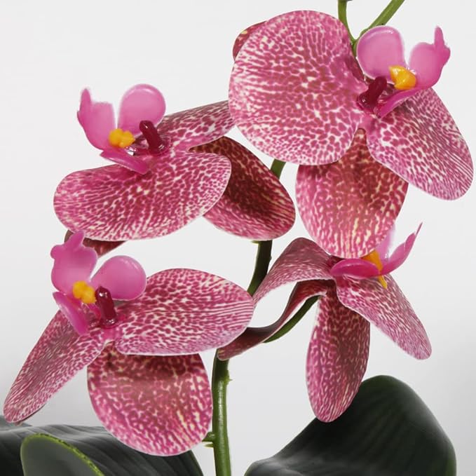 Fake Orchids Artificial Flowers, Reptile Terrarium Decor Plants, Bearded Dragon Tank Accessories fit Crested Gecko Leopard Lizard Chameleon Ball Python Snake Frog - Red