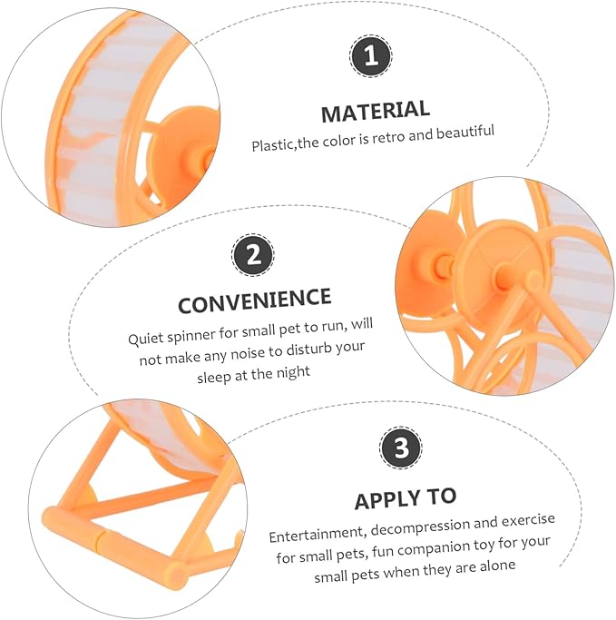 BESTonZON Silent Hamster Wheel for Small Pets Running Wheel for Hamsters Squirrels Hedgehogs Comfortable Exercise Entertainment for Gerbils Mice More