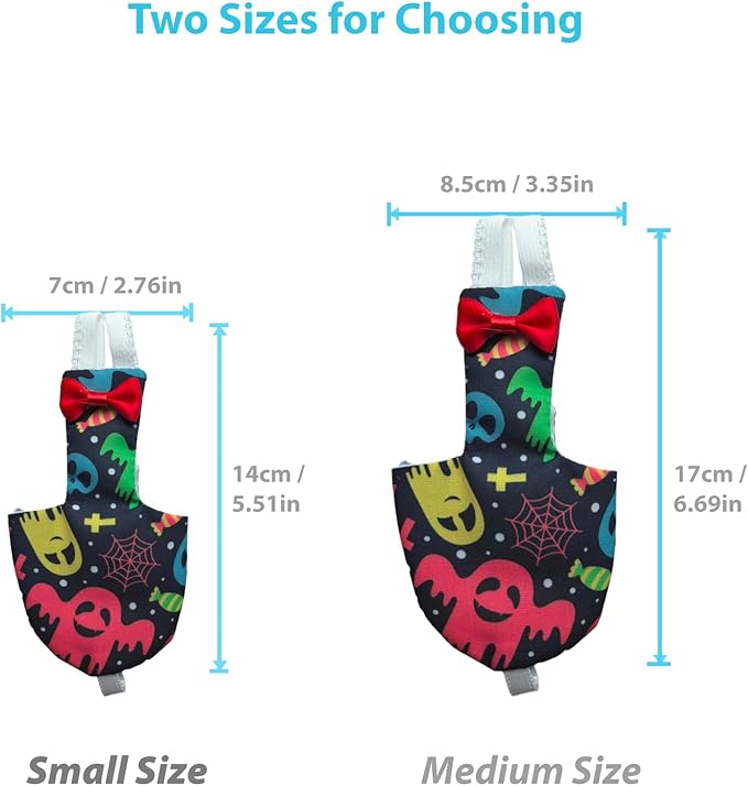 UKJENT Bird Diaper Protective Parrot Nappy - 2 Pack, Reusable Flight Suit with Waterproof Inner Layer, Washable Cute Urine Wet Suit for Cockatiel Monk Parakeet Sun Parakeet Lory(S)
