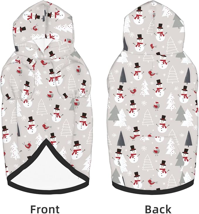 Christmas Gray Snowman Hoodie,Christmas Cosplay Dog Clothes with Pocket and Hat Winter Clothes Sweaters Xx-Large