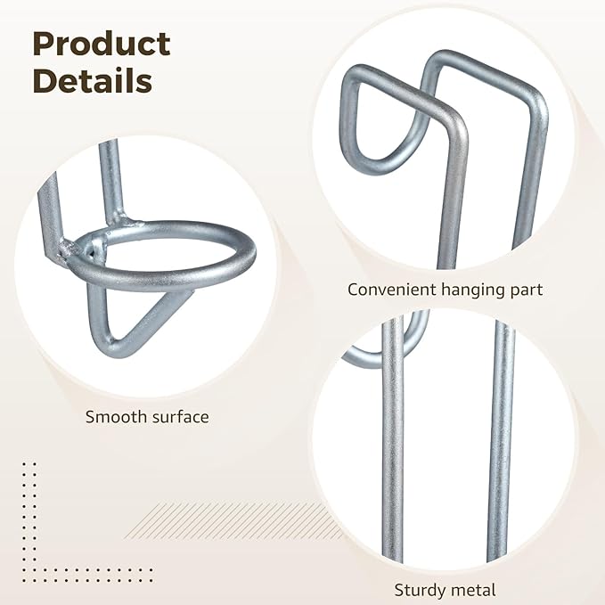 yeesport 4 Pcs Horse Water Bucket Hooks, Quality Metal, Rust-Resistant, Double Hook Design, Easy Installation for Stables Barns and Livestock Use