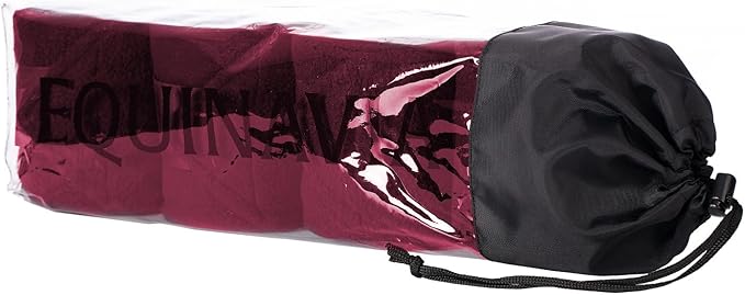 Equinavia Luna 9' Fleece Polo Wraps, Set of 4 Horse Leg Bandages with Storage Bag | Black - One Size - Wine Red - One Size