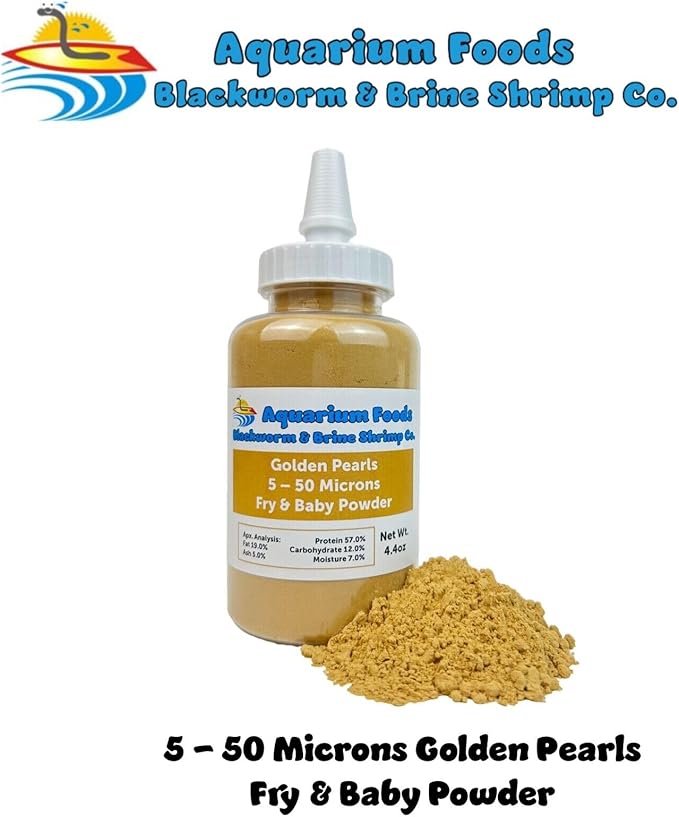 Aquatic Foods Inc. Golden Pearls 5-50 Microns for Tropical Fish Fry and Babies, Corals, Anemones, Reef Tanks…4.4oz Squeeze Bottle
