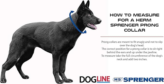 Herm Sprenger Prong Dog Training Collar Ultra-Plus Chrome Plated Steel No Pull Collar for Dogs Made in Germany, 20in x 3.0mm (Neck Size up to 16in)