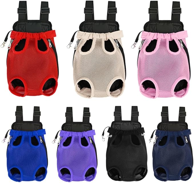 Pet Carrier Backpack - Adjustable Pet Front Cat Dog Carrier Backpack Travel Bag,Legs Out,Easy-Fit for Traveling Hiking Camping for Small Medium Dogs Cats Puppies. (Deep Purple, Medium)