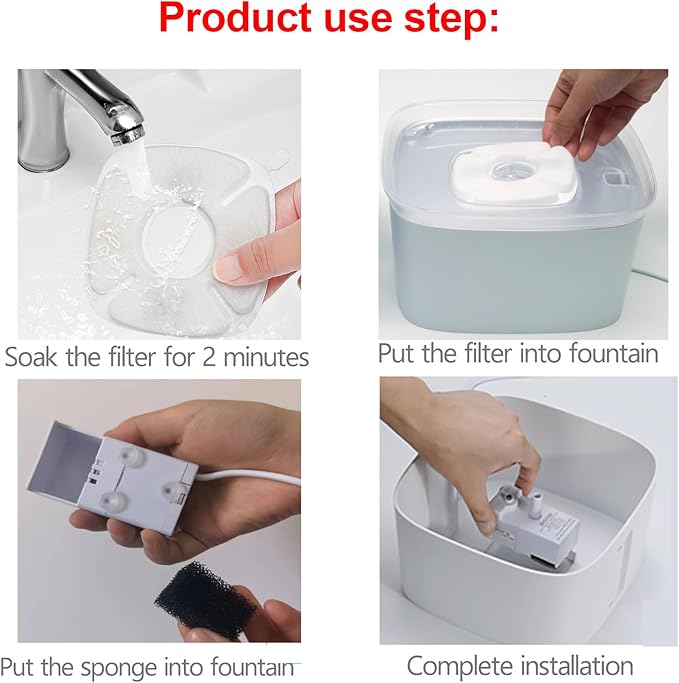 32 Pcs Cat Fountain Replacement Filter, Compatible with Veken 95oz/2.8L Automatic Pet Fountains