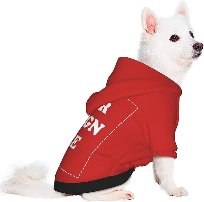 Dog Costume, Custom Dog Hoodie, Dog Name Costume Holiday Pet Pajamas Outfit, Personalized Pet Coat Costumes for Small Medium Large Dogs and Cats for Winter, Red, M