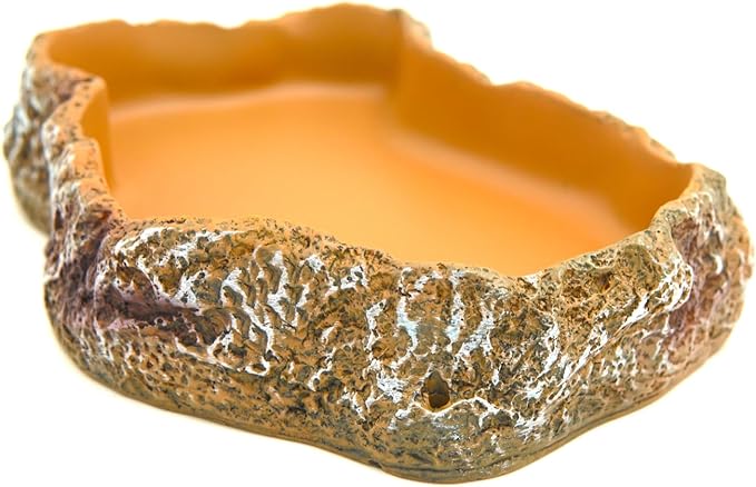 Reptile Food Feeding Dish, Bearded Dragon Food Bowl, Dearded Dragon Tank Accessories (Reptile Feeding Dish, Large)
